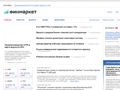Финмаркет новости экономики